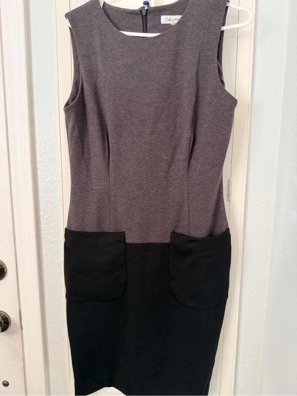 Calvin Klein color block sheath dress M